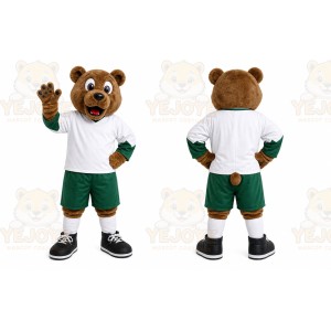 Brown Bear Mascot Costume with Custom Logo