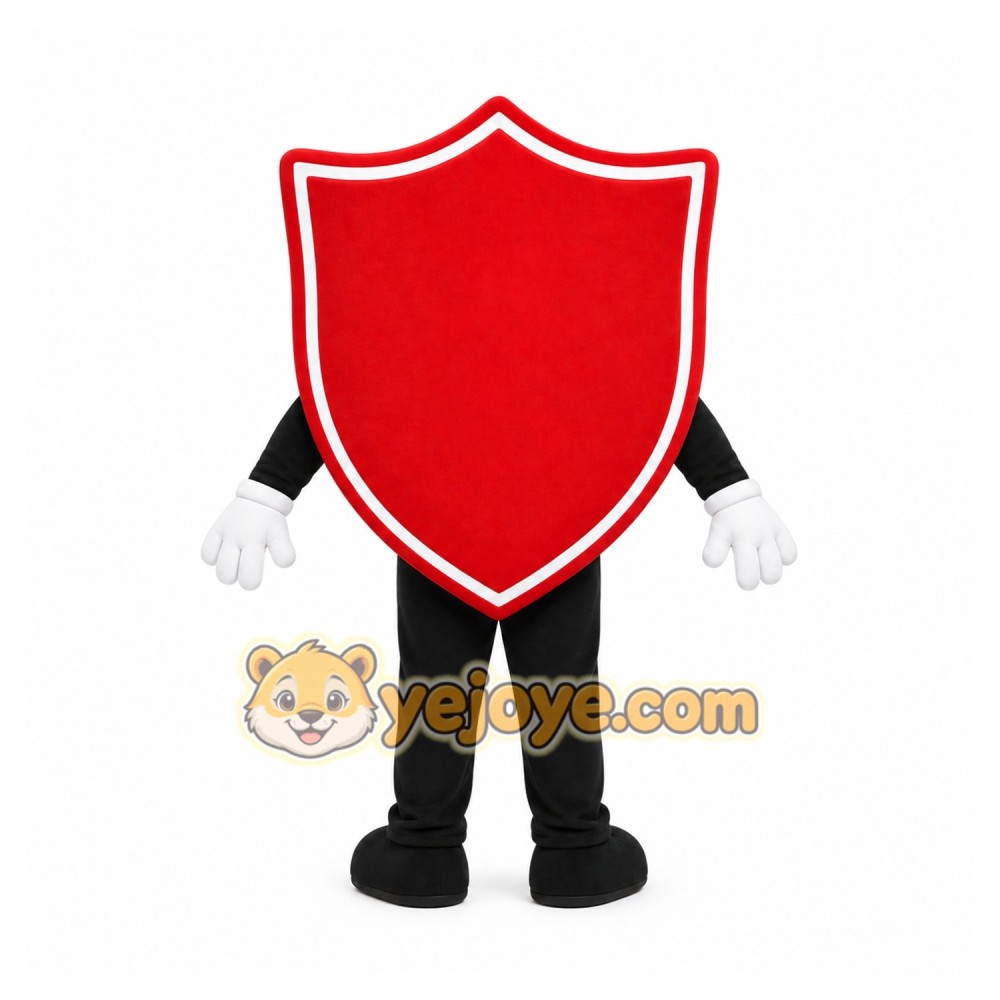 Red Shield Mascot Costume with Custom Logo Red Shield Mascot Costume with Custom Logo