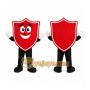 Red Shield Mascot Costume with Custom Logo