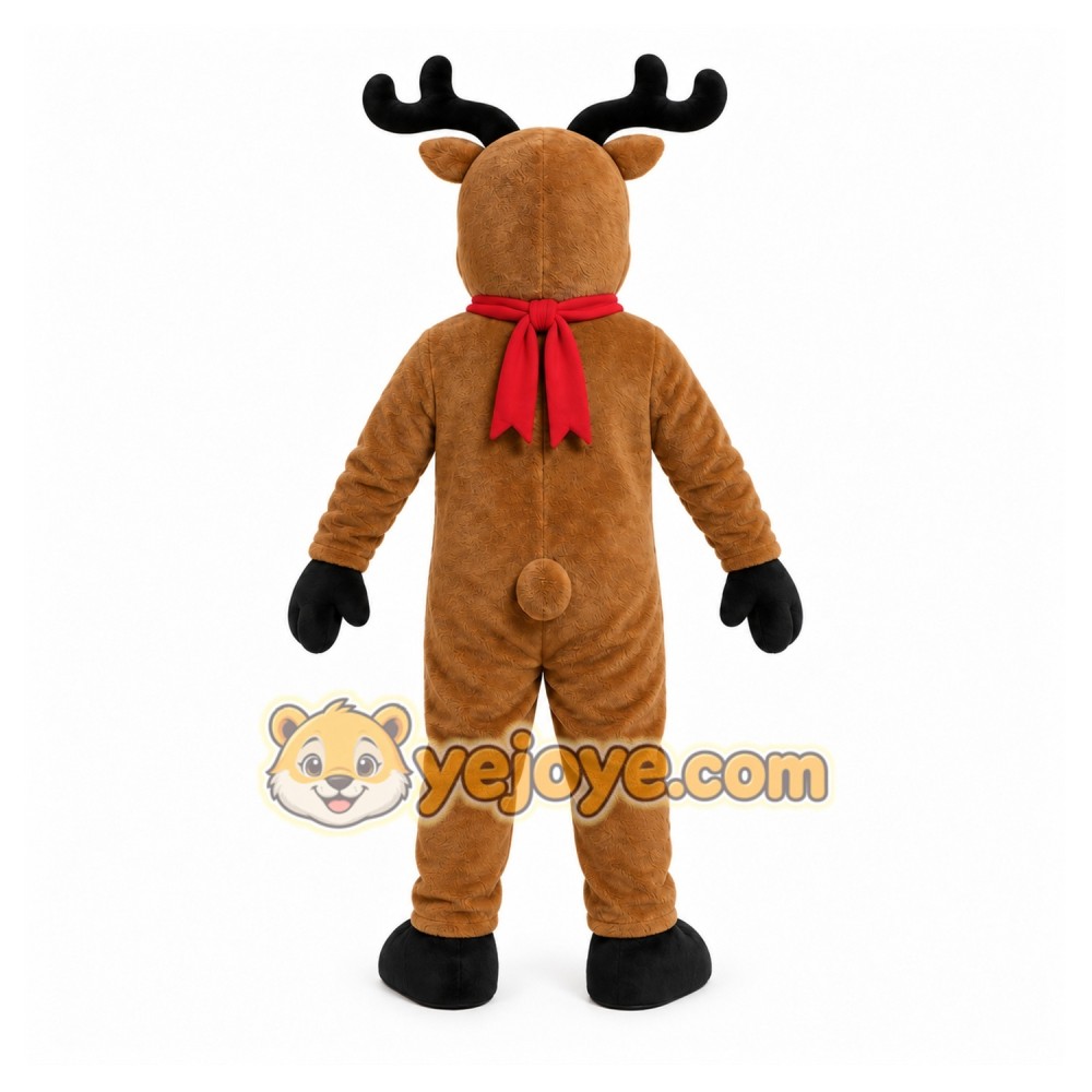 Brown Reindeer Mascot Costume with Custom Logo Brown Reindeer Mascot Costume with Custom Logo