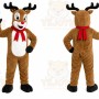 Brown Reindeer Mascot Costume with Custom Logo