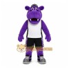 Purple Hippo Mascot Costume with Custom Logo