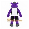Purple Hippo Mascot Costume with Custom Logo