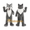 Gray Wolf Mascot Costume with Custom Logo Gray Wolf Mascot Costume with Custom Logo