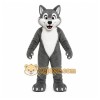 Gray Wolf Mascot Costume with Custom Logo Gray Wolf Mascot Costume with Custom Logo
