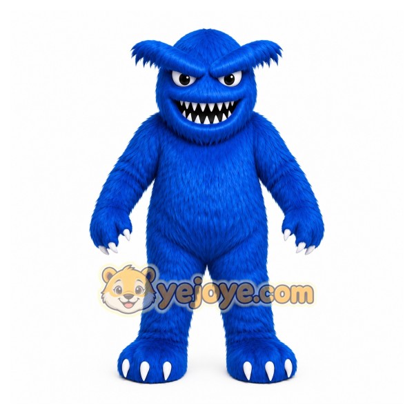 Blue Monster Mascot Costume with Custom Logo Blue Monster Mascot Costume with Custom Logo