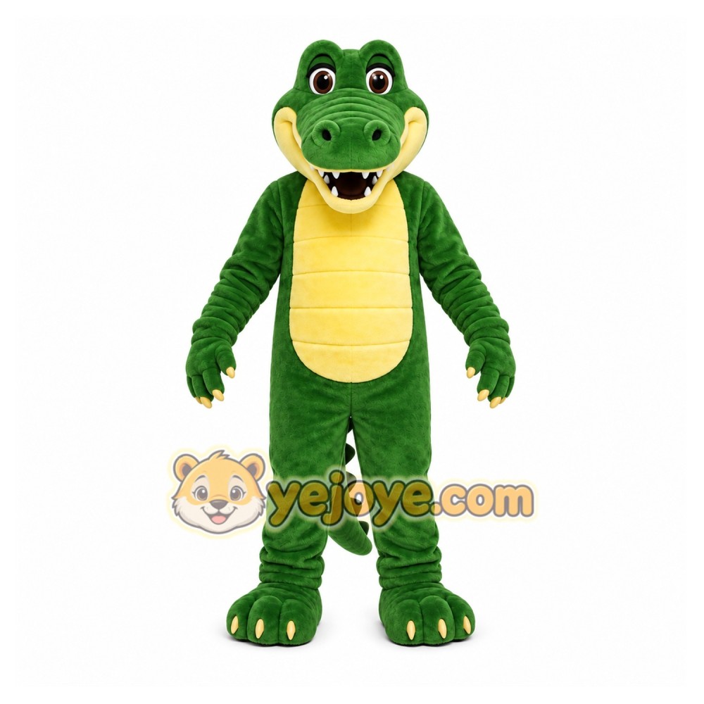 Green Alligator Mascot Costume with Custom Logo Green Alligator Mascot Costume with Custom Logo
