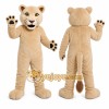 Beige Cougar Mascot Costume with Custom Logo Beige Cougar Mascot Costume with Custom Logo