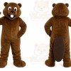 Brown Beaver Mascot Costume with Custom Logo