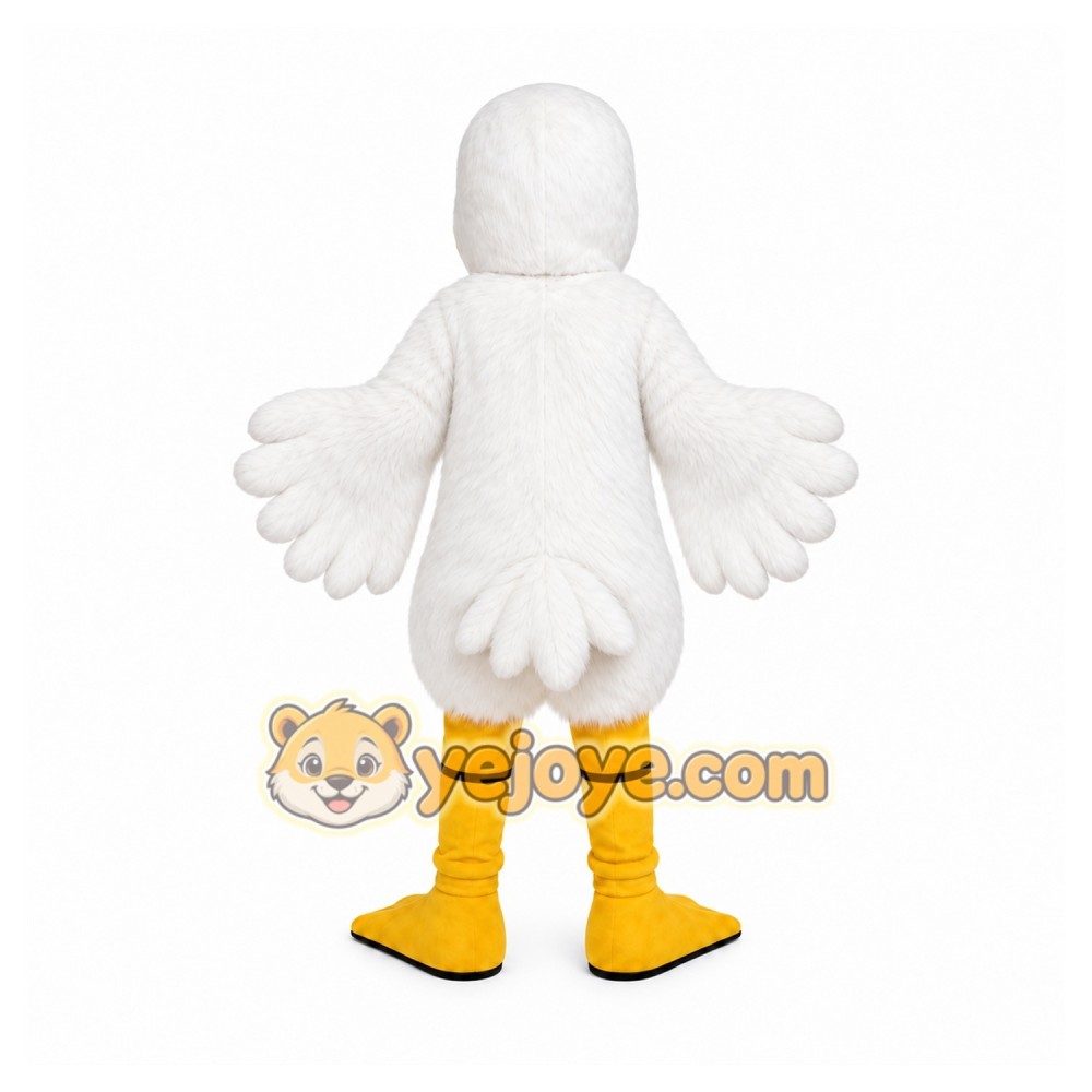 White Bird Mascot Costume with Custom Logo White Bird Mascot Costume with Custom Logo
