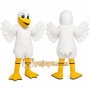 White Bird Mascot Costume with Custom Logo