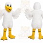 White Bird Mascot Costume with Custom Logo