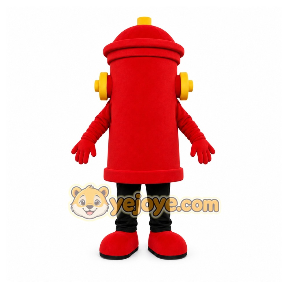 Red Fire Hydrant Mascot Costume with Custom Logo