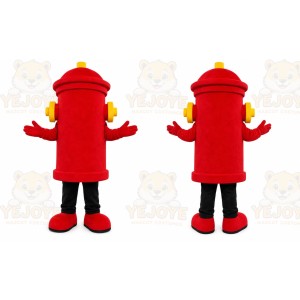 Red Fire Hydrant Mascot Costume with Custom Logo