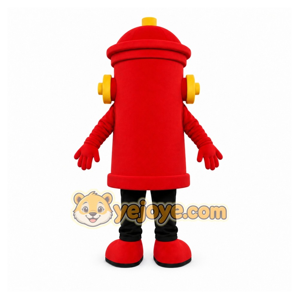 Red Fire Hydrant Mascot Costume with Custom Logo