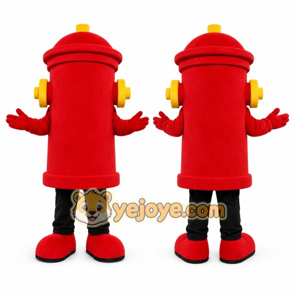 Red Fire Hydrant Mascot Costume with Custom Logo