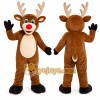 Brown Reindeer Mascot Costume with Custom Logo Brown Reindeer Mascot Costume with Custom Logo