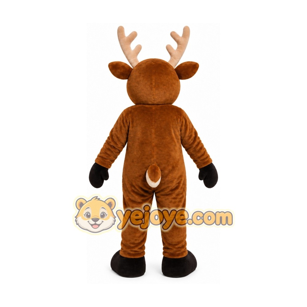 Brown Reindeer Mascot Costume with Custom Logo Brown Reindeer Mascot Costume with Custom Logo