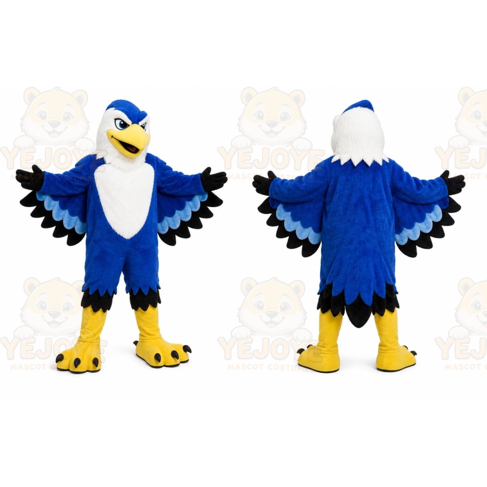 Blue Bird Mascot Costume with Custom Logo
