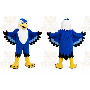 Blue Bird Mascot Costume with Custom Logo