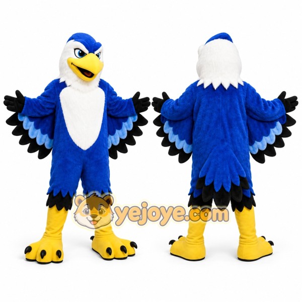 Blue Bird Mascot Costume with Custom Logo