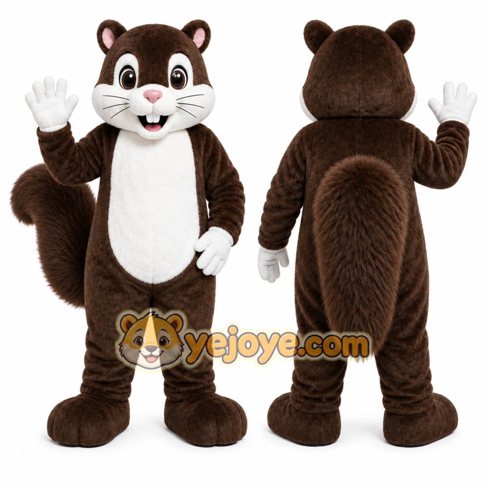 Brown Squirrel Mascot Costume with Custom Logo Brown Squirrel Mascot Costume with Custom Logo