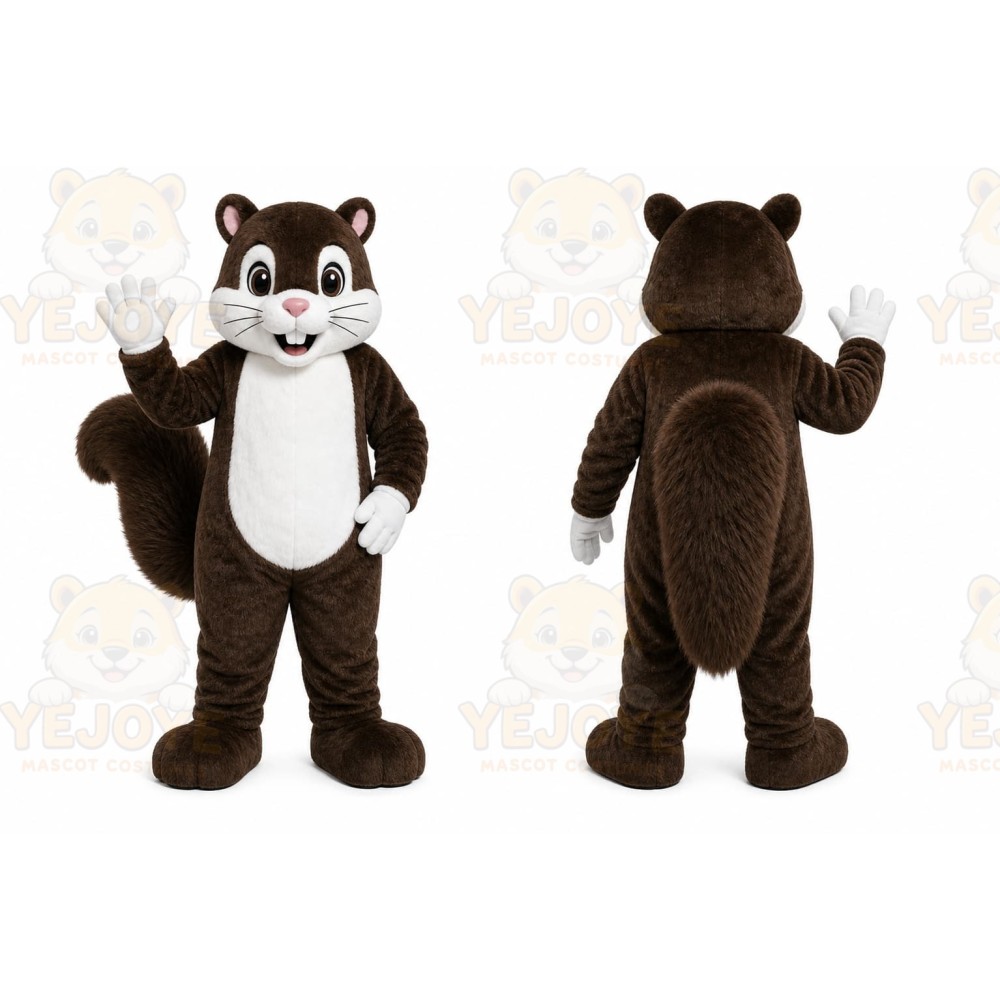 Brown Squirrel Mascot Costume with Custom Logo