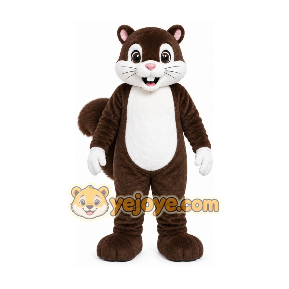 Brown Squirrel Mascot Costume with Custom Logo Brown Squirrel Mascot Costume with Custom Logo