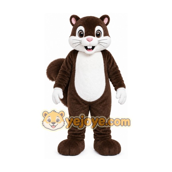 Brown Squirrel Mascot Costume with Custom Logo