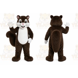Brown Squirrel Mascot Costume with Custom Logo