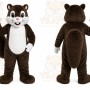 Brown Squirrel Mascot Costume with Custom Logo