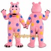 Pink Hippopotamus Mascot Costume with Custom Logo Pink Hippopotamus Mascot Costume with Custom Logo