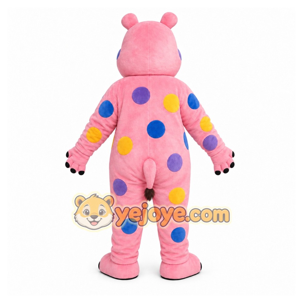 Pink Hippopotamus Mascot Costume with Custom Logo Pink Hippopotamus Mascot Costume with Custom Logo