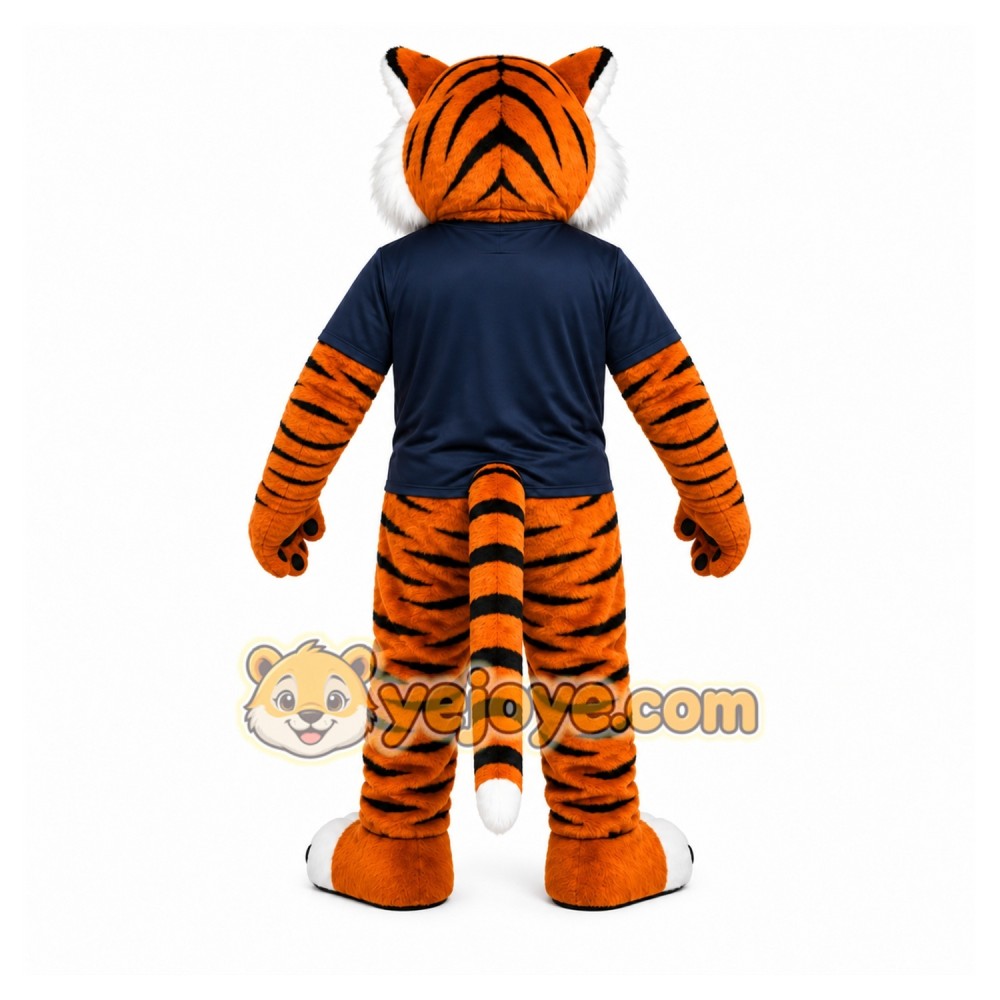 Orange Tiger Mascot Costume with Custom Logo Orange Tiger Mascot Costume with Custom Logo