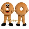 Brown Donut Mascot Costume with Custom Logo