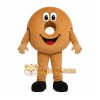 Brown Donut Mascot Costume with Custom Logo