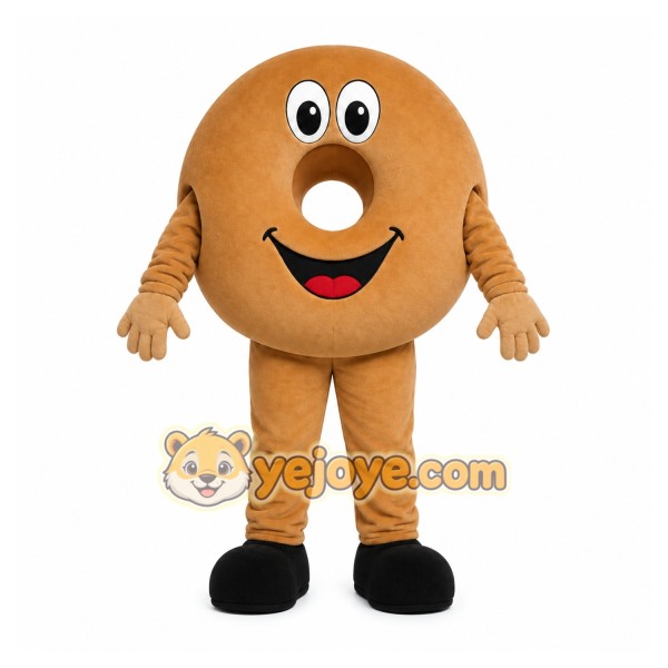 Brown Donut Mascot Costume with Custom Logo Brown Donut Mascot Costume with Custom Logo
