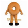Brown Donut Mascot Costume with Custom Logo