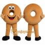 Brown Donut Mascot Costume with Custom Logo