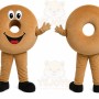 Brown Donut Mascot Costume with Custom Logo