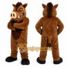 Brown Boar Mascot Costume with Custom Logo