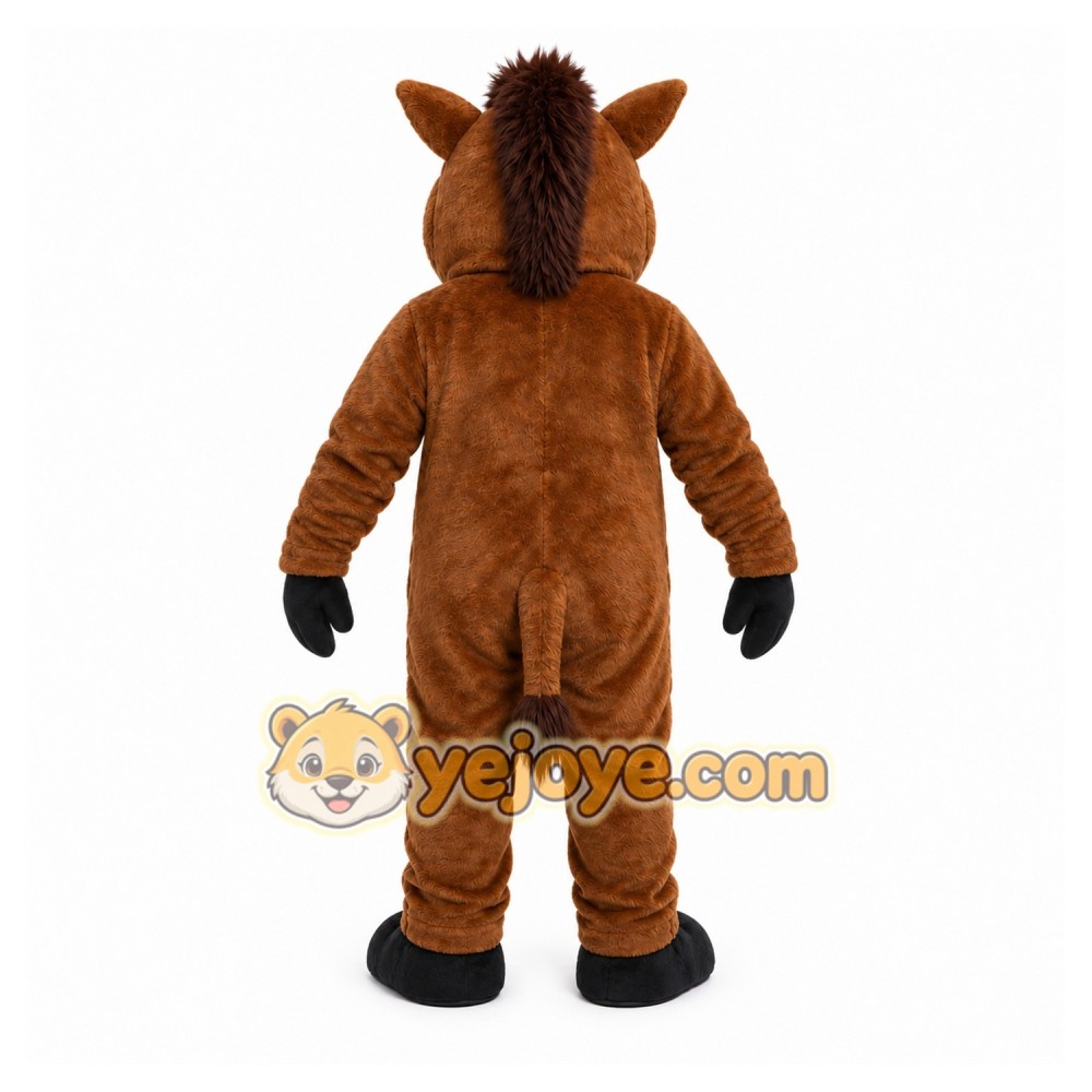 Brown Boar Mascot Costume with Custom Logo
