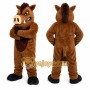 Brown Boar Mascot Costume with Custom Logo