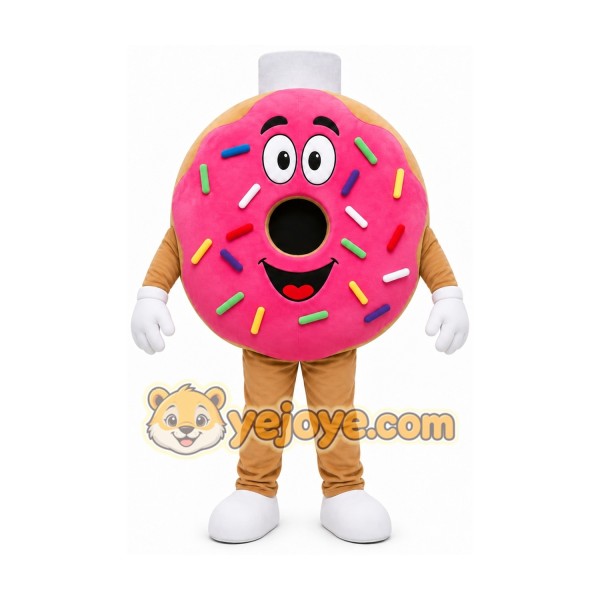 Pink Donut Mascot Costume with Custom Logo Pink Donut Mascot Costume with Custom Logo