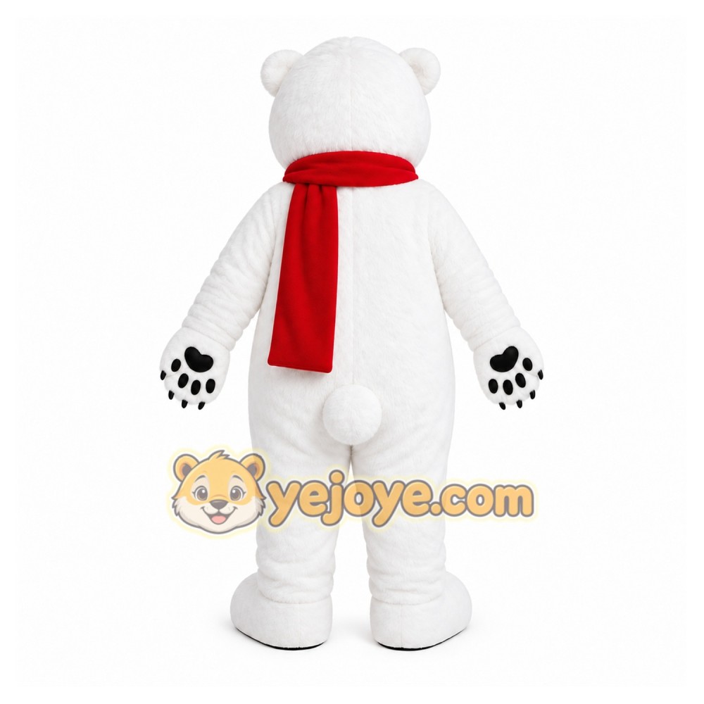 White Bear Mascot Costume with Custom Logo White Bear Mascot Costume with Custom Logo