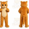 Orange Cat Mascot Costume with Custom Logo