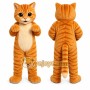 Orange Cat Mascot Costume with Custom Logo