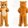 Orange Cat Mascot Costume with Custom Logo