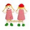 Red Girl Mascot Costume with Custom Logo Red Girl Mascot Costume with Custom Logo