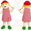 Red Girl Mascot Costume with Custom Logo